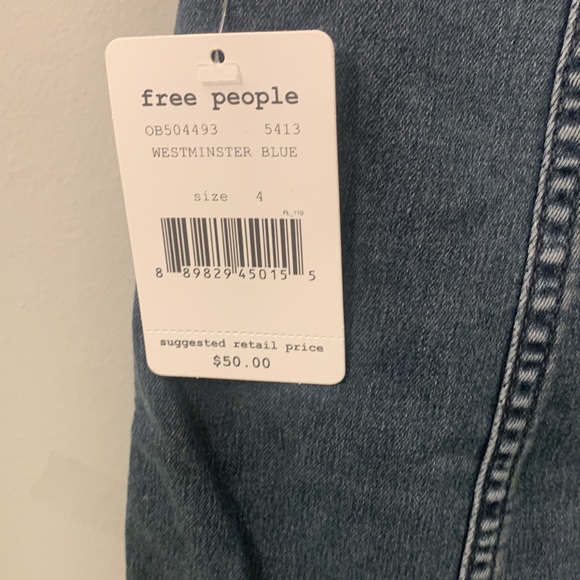 NWT FREE PEOPLE WESTMINSTER BLUE FEMME SKIRT - Picture 9 of 14